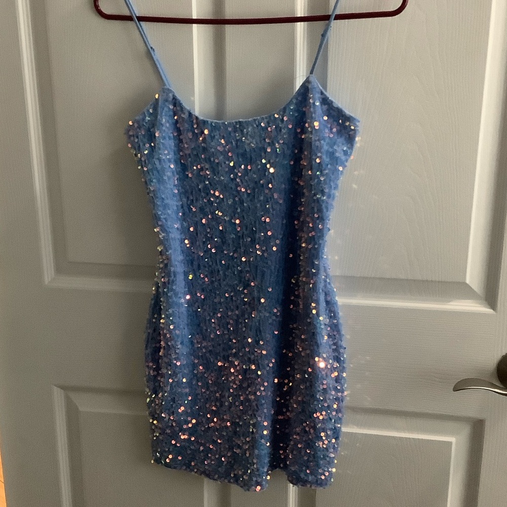 Lucy in the Sky Shimmering Blue Sequin Dress